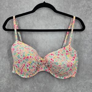 Old Navy Cream Floral Padded Underwire Adjustable Strap Bikini Swimwear‎ Top 1XL